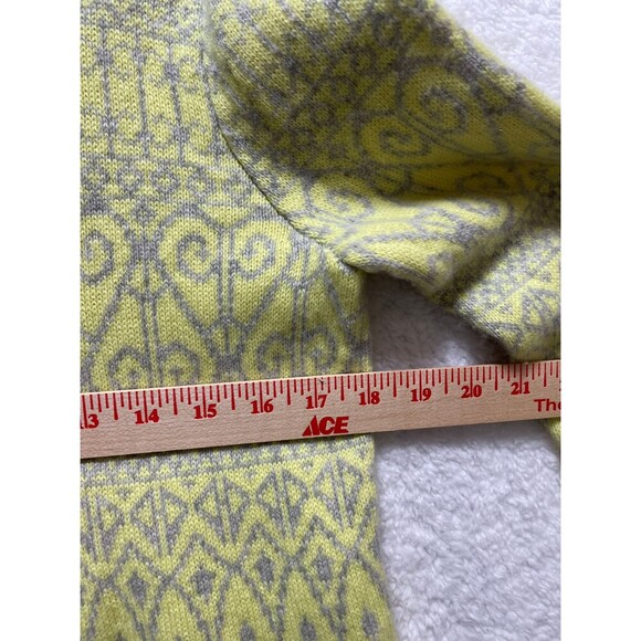 Vineyard Vines Turtleneck Sweater SZ M Yellow Gray Pattern Cashmere Merino Wool - Picture 3 of 9